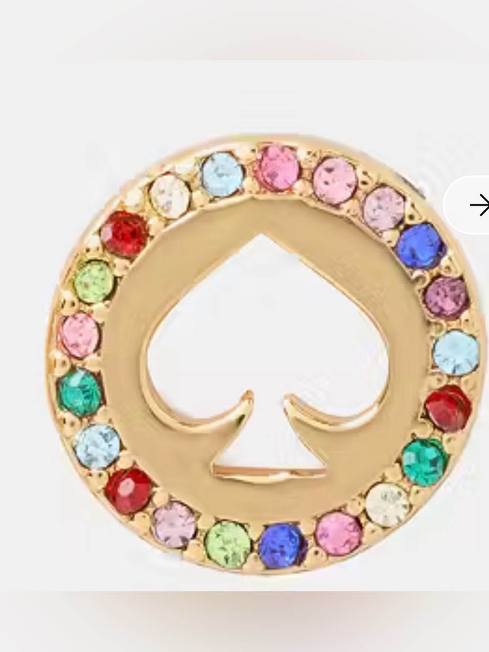 Kade spade Gold Multicolor Crystal Logo Stud Earrings - Women Jewelry